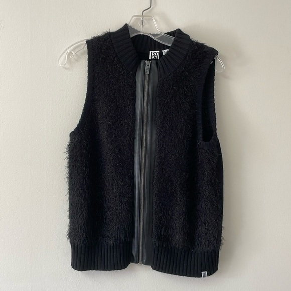 Roxy textured vest / sweater / size M / black - Picture 1 of 8